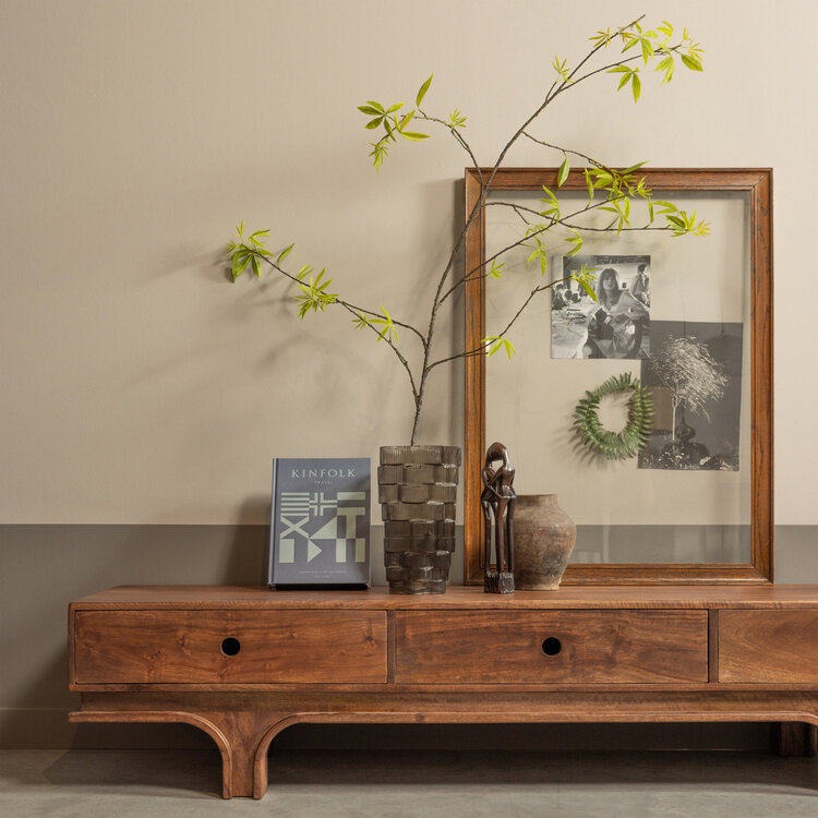 WOOOD. Woood | Staes tv-meubel 3 lades mango hout walnoot