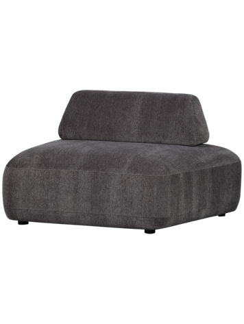 WOOOD. Woood | Sterck fauteuil met verplaatsbare rugleuning charcoal