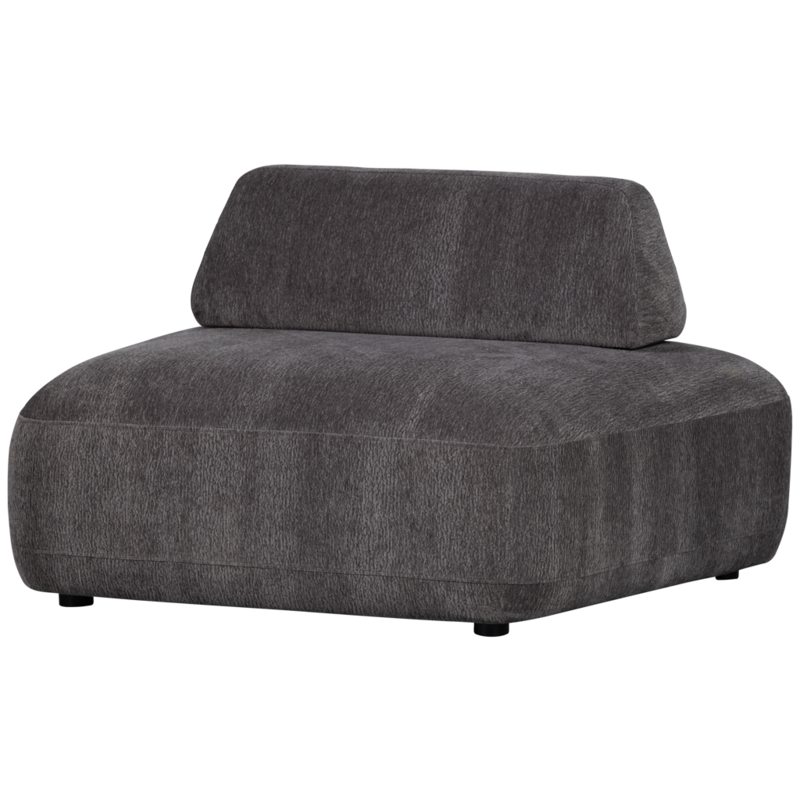 WOOOD1 Woood | Sterck fauteuil met verplaatsbare rugleuning charcoal