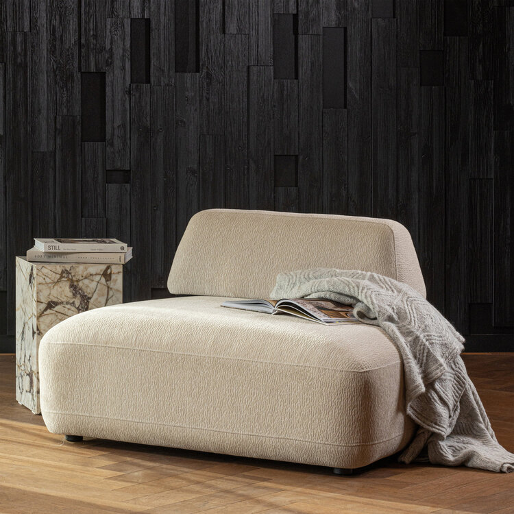 WOOOD. Woood | Sterck fauteuil met verplaatsbare rugleuning zand