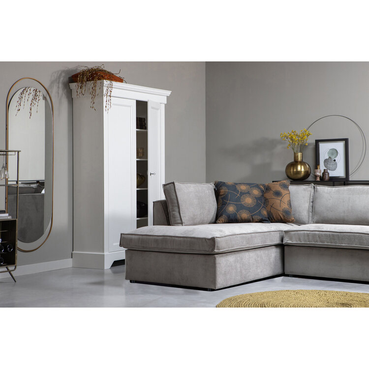 WOOOD. Woood | Thomas hoekbank ribstof links vergrijsd groen