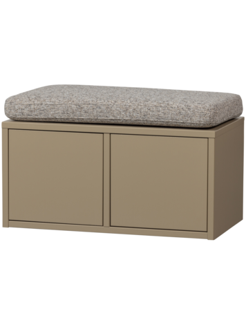 WOOOD. Woood | Turner opbergbak grenen mud met zitkussen khaki