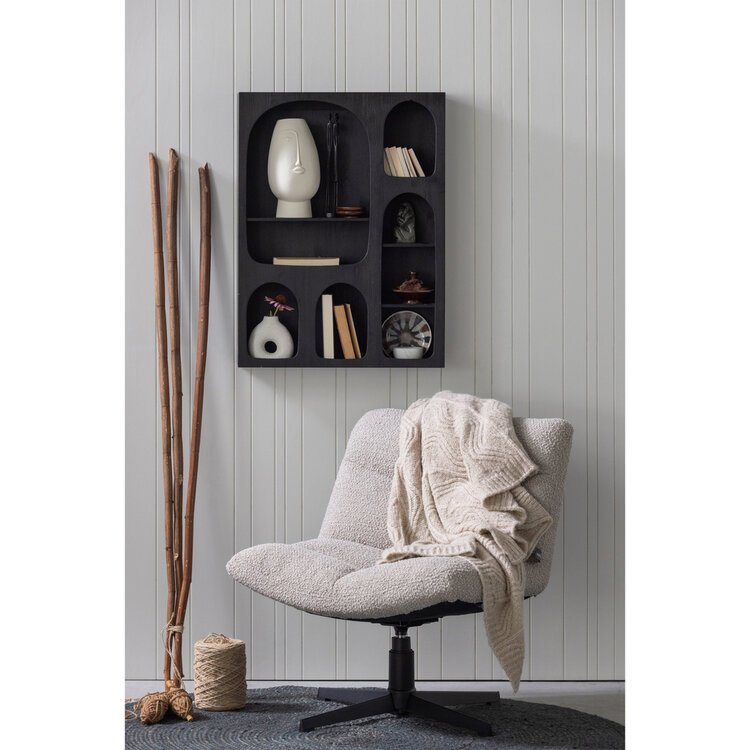 WOOOD. Woood | Vinny draaifauteuil bouclé zand