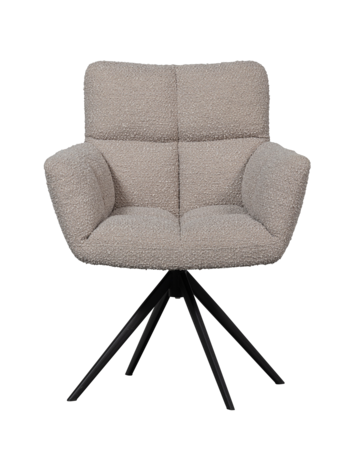 WOOOD. Woood | Vinny draaistoel met armleuning bouclé zand