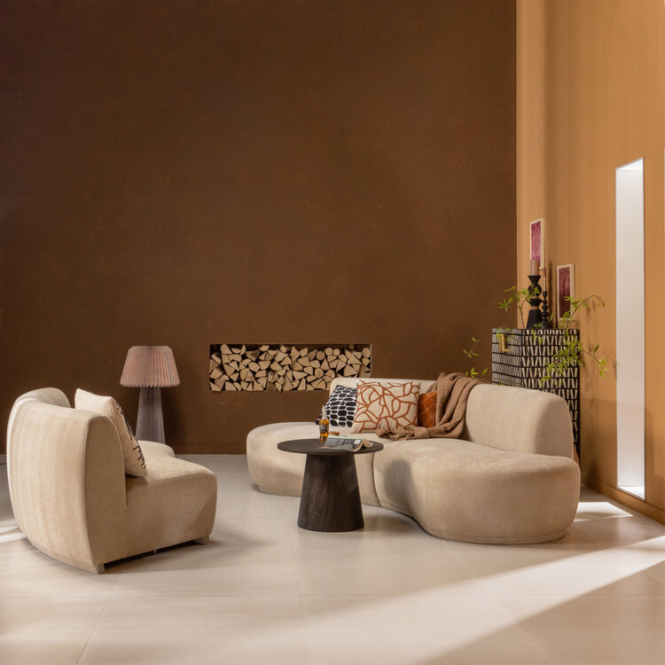 WOOOD. Woood | Maan salontafel mdf donkerbruin 40xØ80 cm