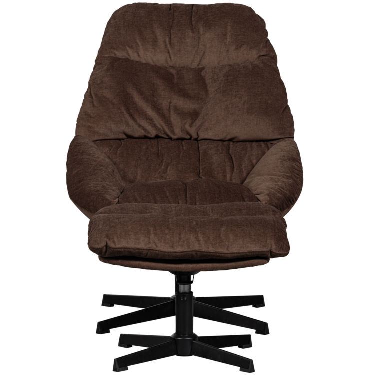 WOOOD. Woood | Yaro draaibare fauteuil met hocker espresso