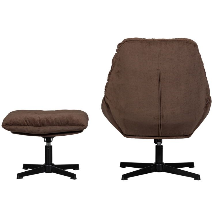 WOOOD. Woood | Yaro draaibare fauteuil met hocker espresso