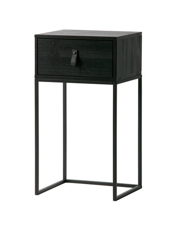 WOOOD. Woood | Zola nachtkastje met lade geborsteld diep zwart