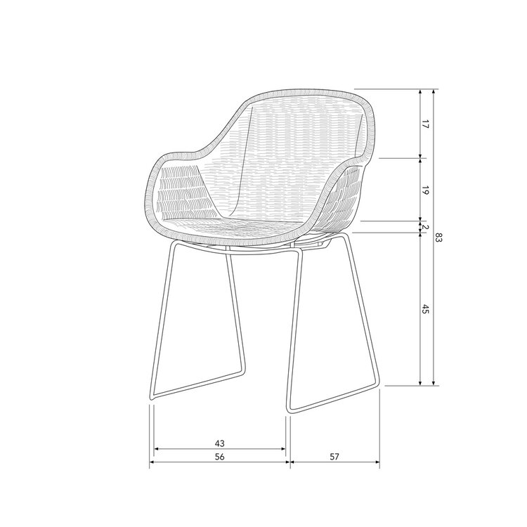 WOOOD. Woood | Stoel Willow naturel per 2 stuks