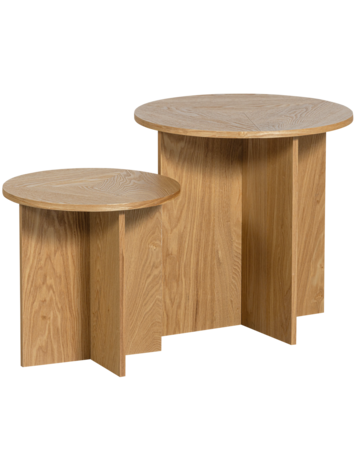 WOOOD. Woood | Bijzettafels Lina hout naturel set van 2