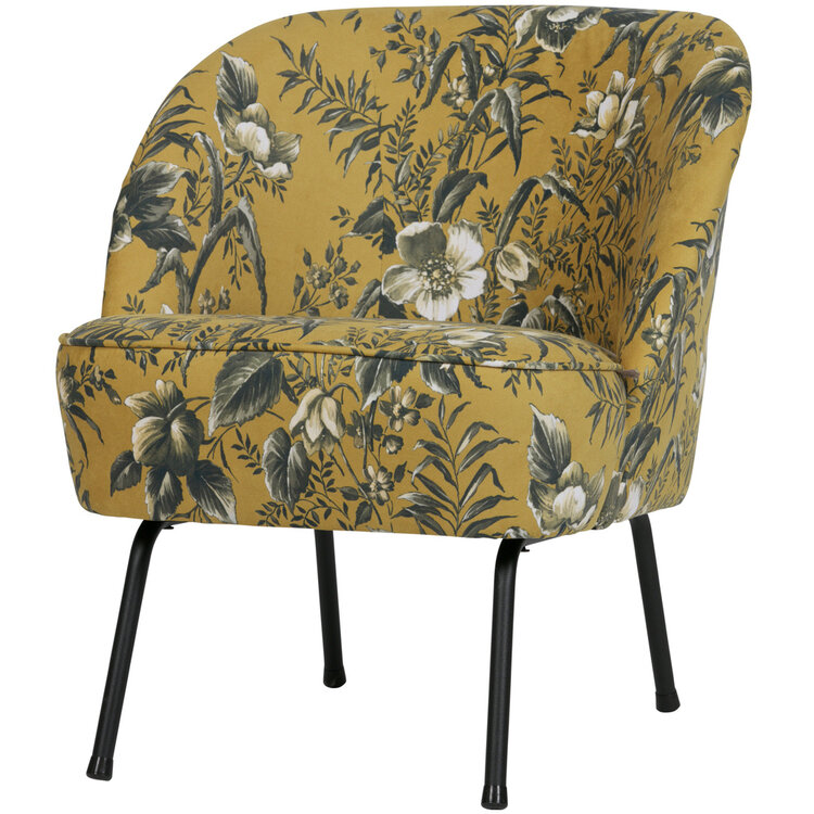 WOOOD BePureHome | Fauteuil Vogue fluweel poppy mosterd