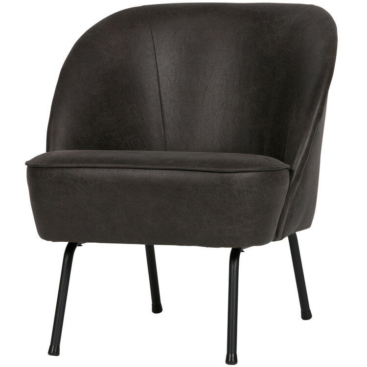WOOOD BePureHome | Fauteuil Vogue leer zwart
