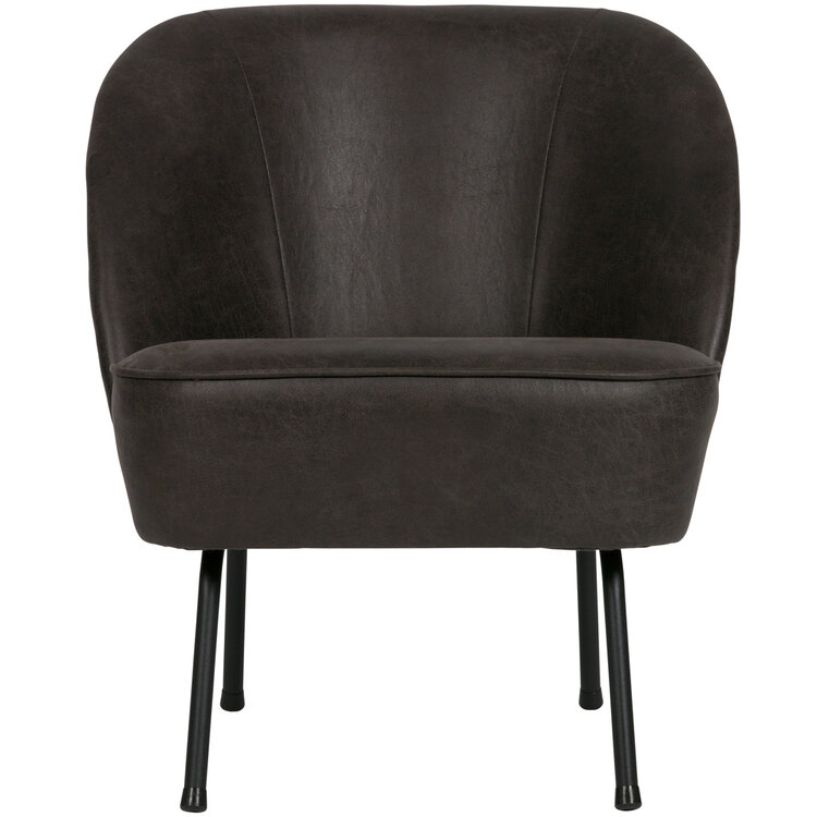 WOOOD BePureHome | Fauteuil Vogue leer zwart