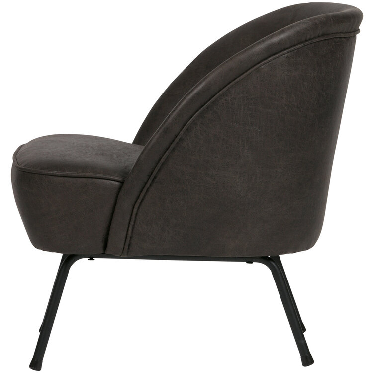 WOOOD BePureHome | Fauteuil Vogue leer zwart