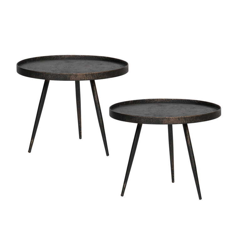 WOOOD BePureHome | Bijzettafel L Bounds antique goud 44xØ58cm