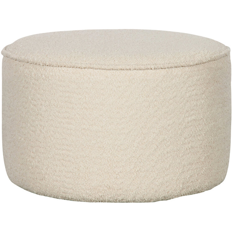 WOOOD. Woood | Poef Sara laag bouclé creme 36xØ60cm