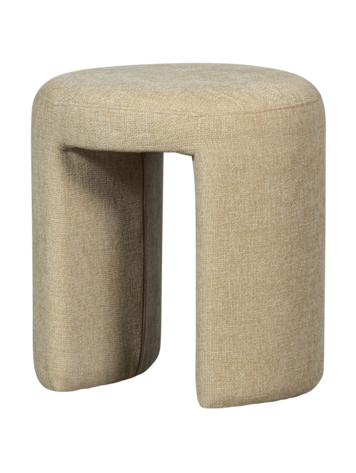 WOOOD. Woood | Poef Charlie gestoffeerde kruk naturel