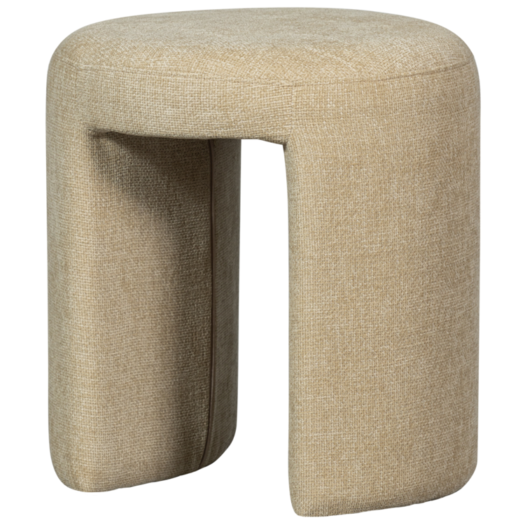 WOOOD. Woood | Poef Charlie gestoffeerde kruk naturel