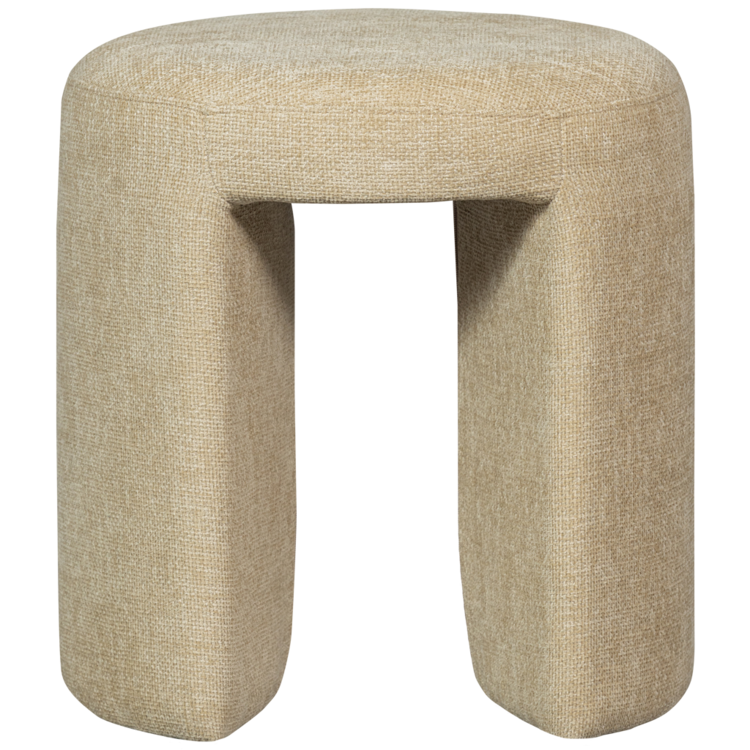 WOOOD. Woood | Poef Charlie gestoffeerde kruk naturel