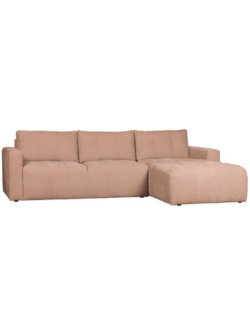 vtwonen vtwonen | Hoekbank rechts bar chaise longue geweven stof roze