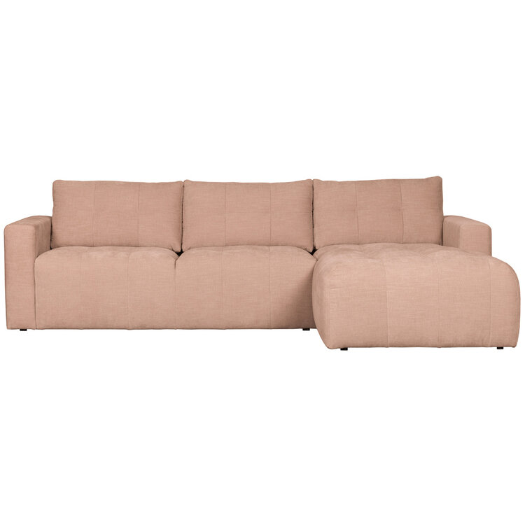 vtwonen vtwonen | Hoekbank rechts bar chaise longue geweven stof roze