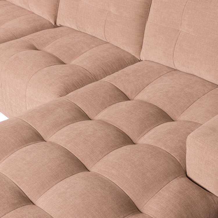 vtwonen vtwonen | Hoekbank rechts bar chaise longue geweven stof roze