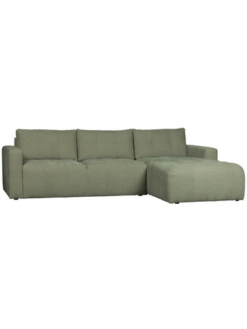 vtwonen vtwonen | Hoekbank rechts bar chaise longue geweven stof groen