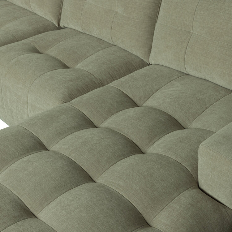 vtwonen vtwonen | Hoekbank rechts bar chaise longue geweven stof groen