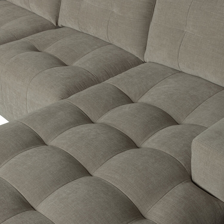 vtwonen vtwonen | Hoekbank rechts bar chaise longue geweven stof warm grijs