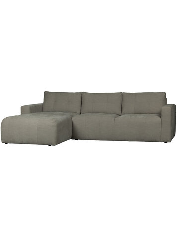 vtwonen vtwonen | Hoekbank links bar chaise longue geweven stof warm grijs