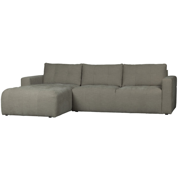 vtwonen vtwonen | Hoekbank links bar chaise longue geweven stof warm grijs