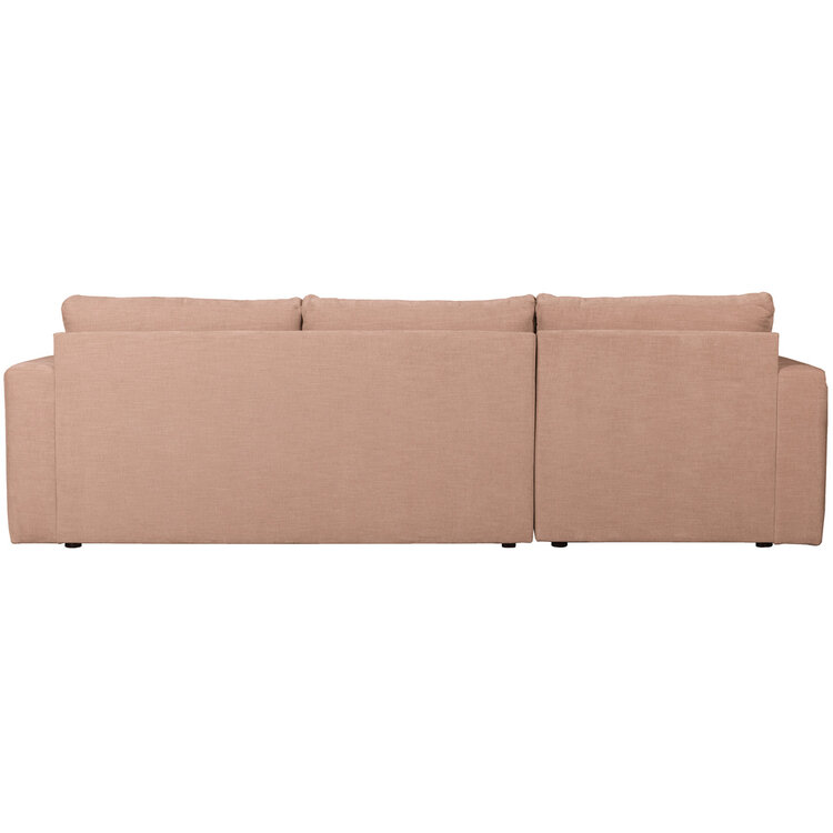 vtwonen vtwonen | Hoekbank links bar chaise longue geweven stof roze