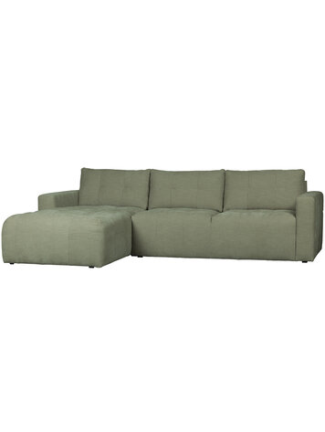 vtwonen vtwonen | Hoekbank links bar chaise longue geweven stof groen