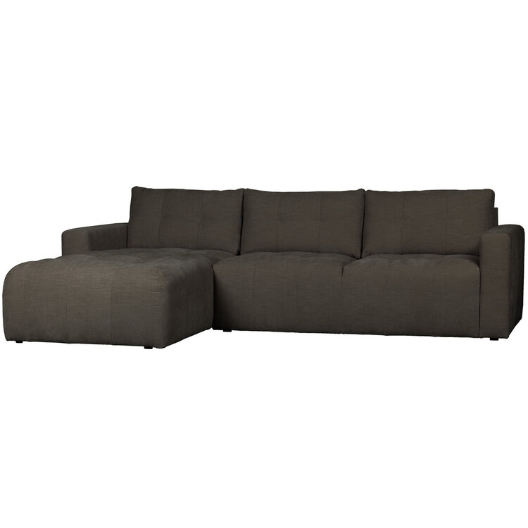 vtwonen vtwonen | Hoekbank links bar chaise longue geweven stof antraciet