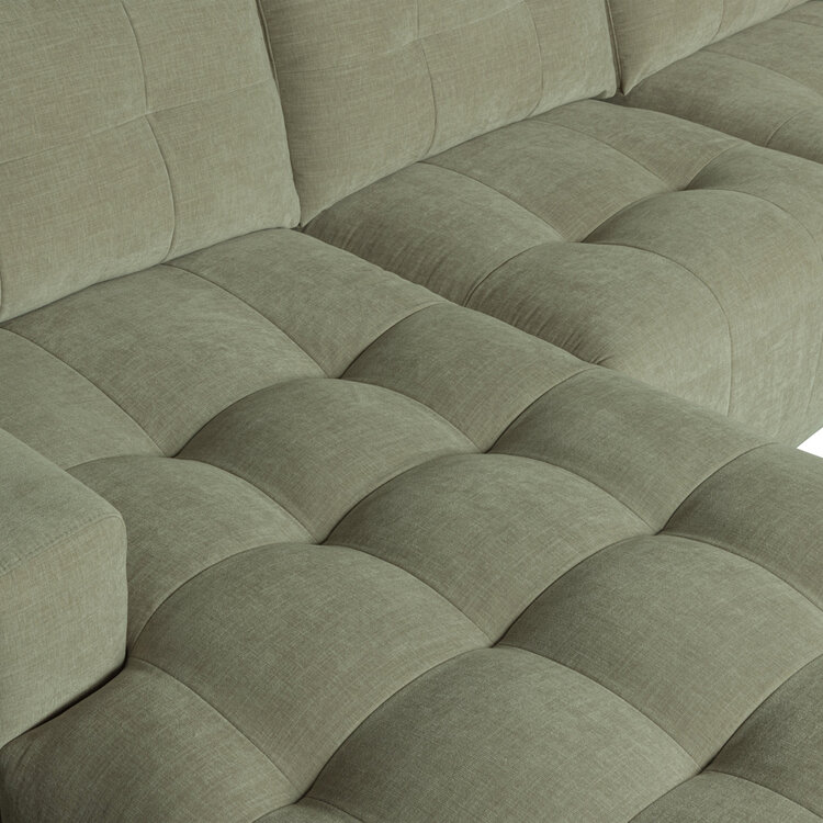 vtwonen vtwonen | Hoekbank links bar chaise longue geweven stof groen