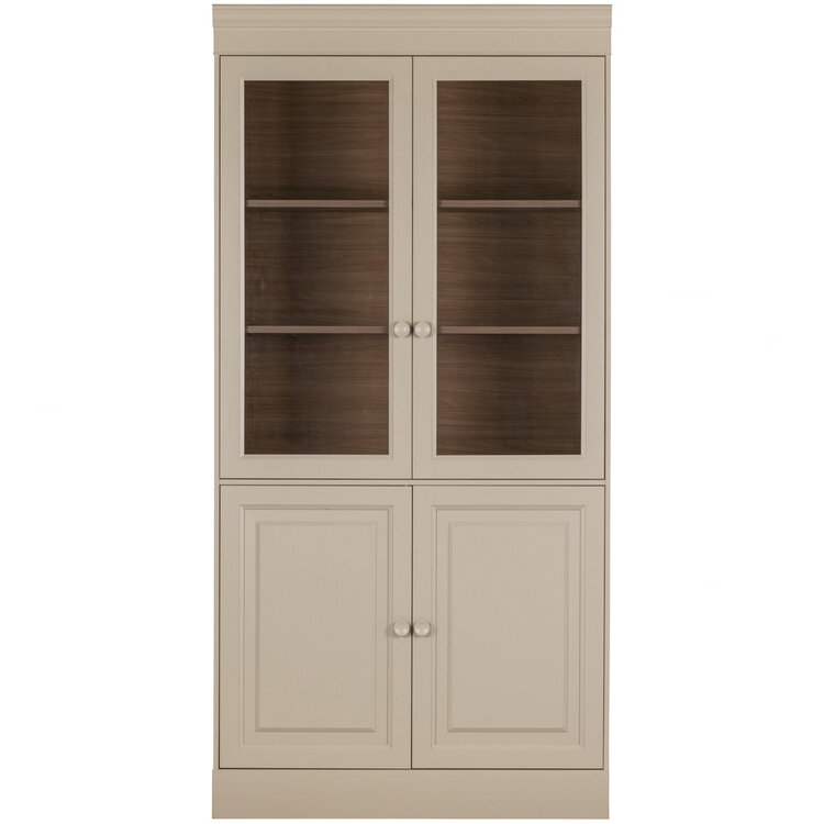 vtwonen vtwonen | Vitrinekast chow 4-drs grenen dakargrau