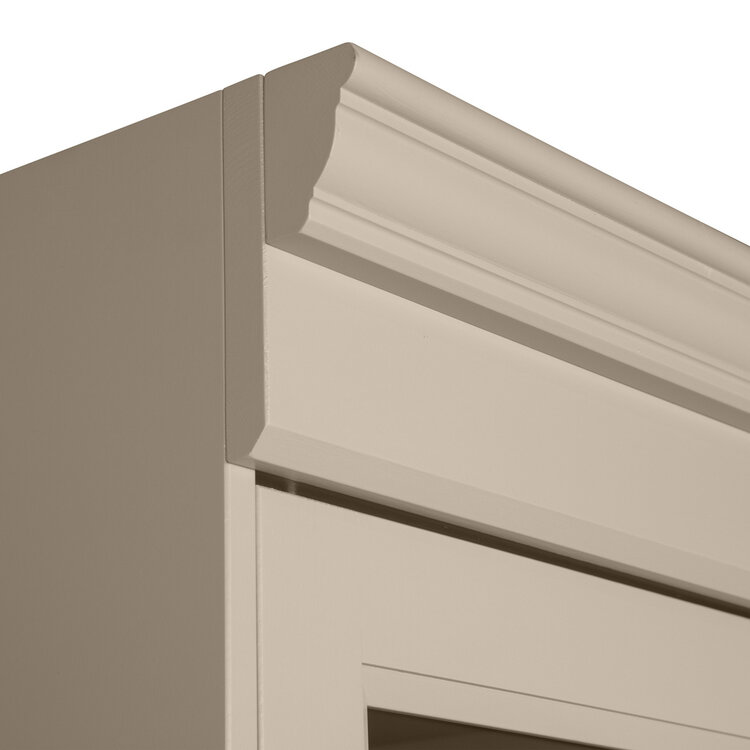 vtwonen vtwonen | Vitrinekast chow 4-drs grenen dakargrau