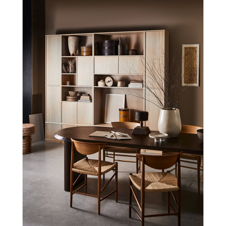 vtwonen vtwonen | Eetkamertafel Ellips mango hout walnoot 90x240cm