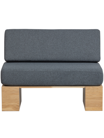 vtwonen vtwonen | Muurbankje eat up inclusief kussens denim eiken naturel