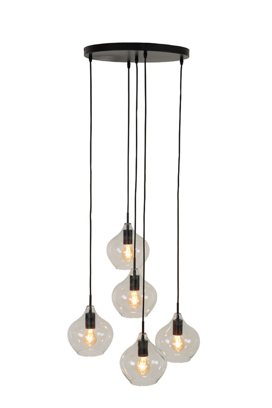 Light & Living Light & Living | Hanglamp Rakel 5L zwart 61x66cm