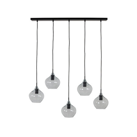 Light & Living Light & Living | Hanglamp Rakel 5L zwart 104x20x120cm
