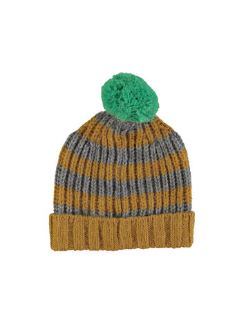 Piupiuchick Piupiuchick | Gebreide muts camel grijs gestreept