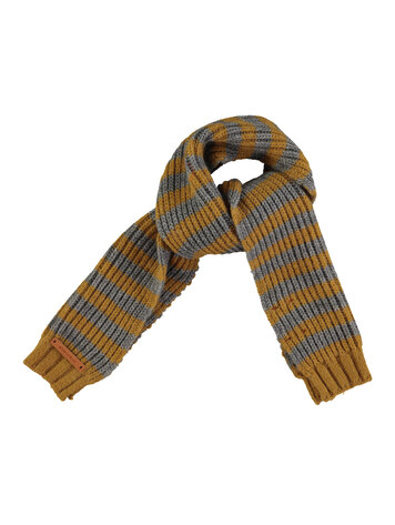 Piupiuchick Piupiuchick | Gebreide sjaal camel grijs gestreept