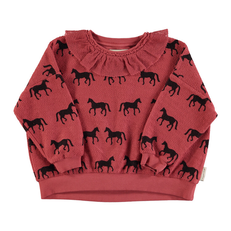 Piupiuchick Piupiuchick | Sweater oud roze met paardjes