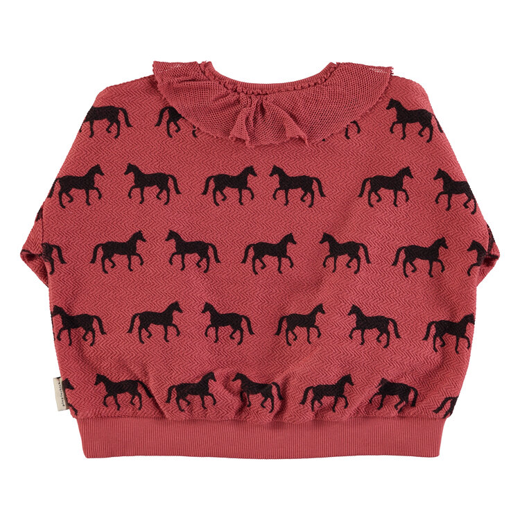 Piupiuchick Piupiuchick | Sweater oud roze met paardjes