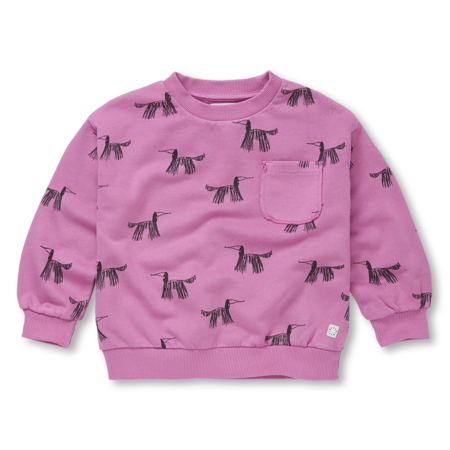 Sproet&Sprout Sproet&Sprout | Trui pocket dogs print paars/roze