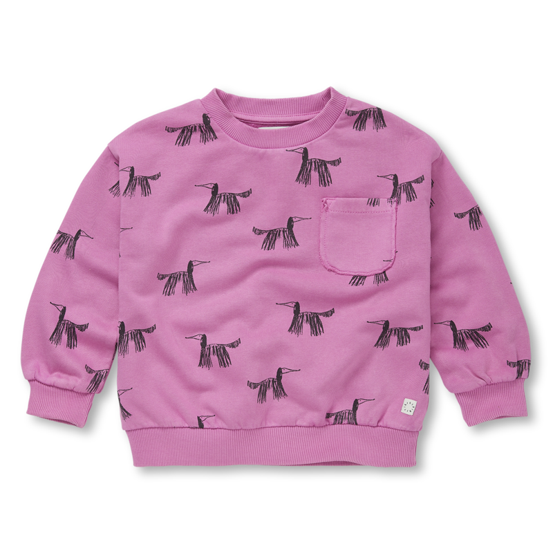 Sproet&Sprout Sproet&Sprout | Trui pocket dogs print paars/roze