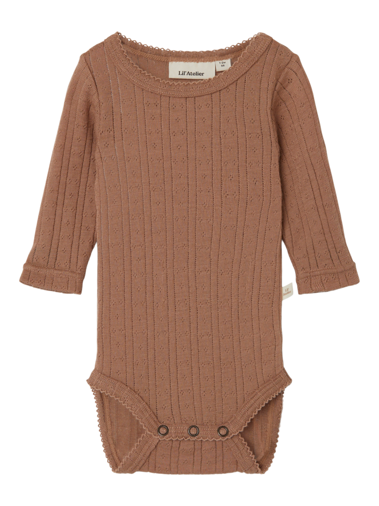 Lil Atelier Lil Atelier | Wollen romper Naima beaver fur