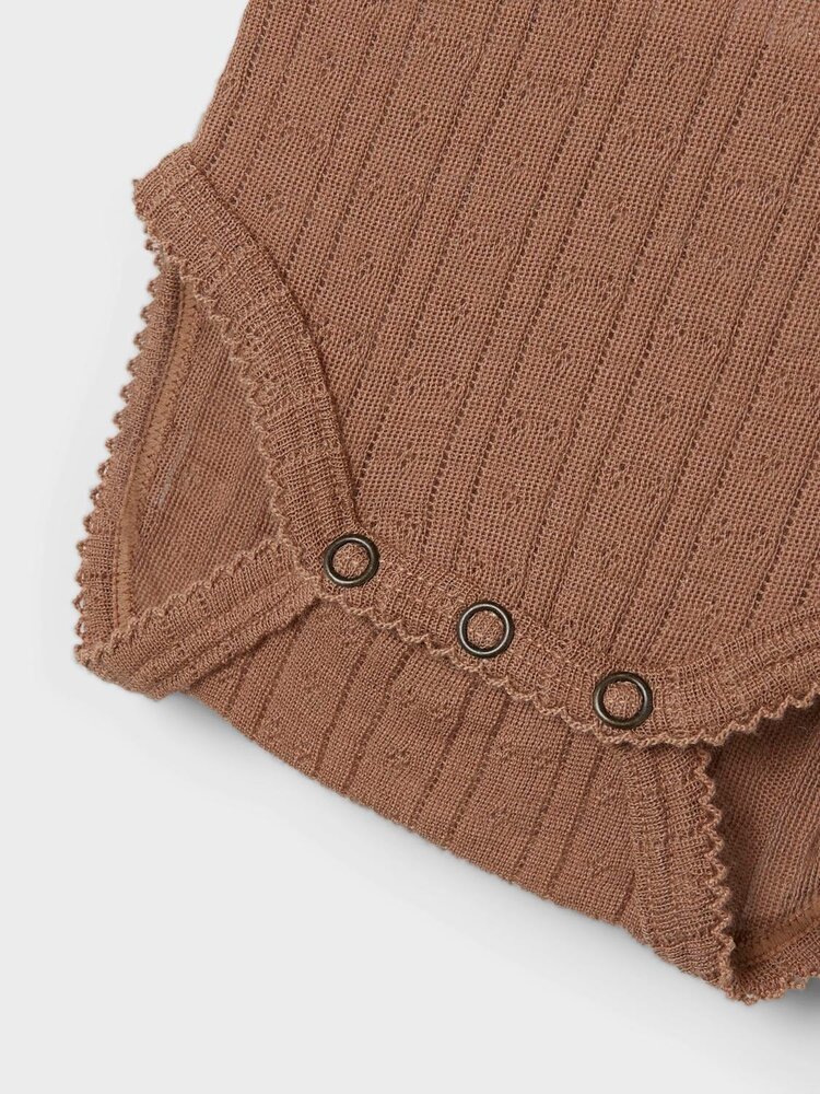 Lil Atelier Lil Atelier | Wollen romper Naima beaver fur