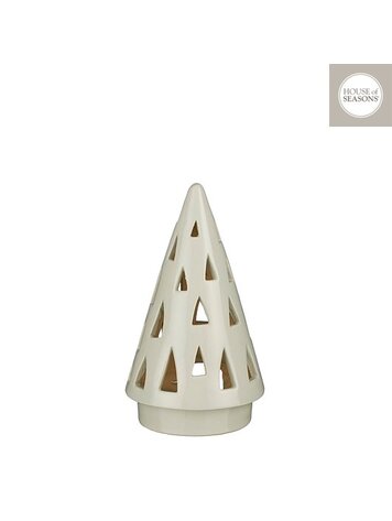 Stijl28 | Theelichthouder boom wit 29x16cm